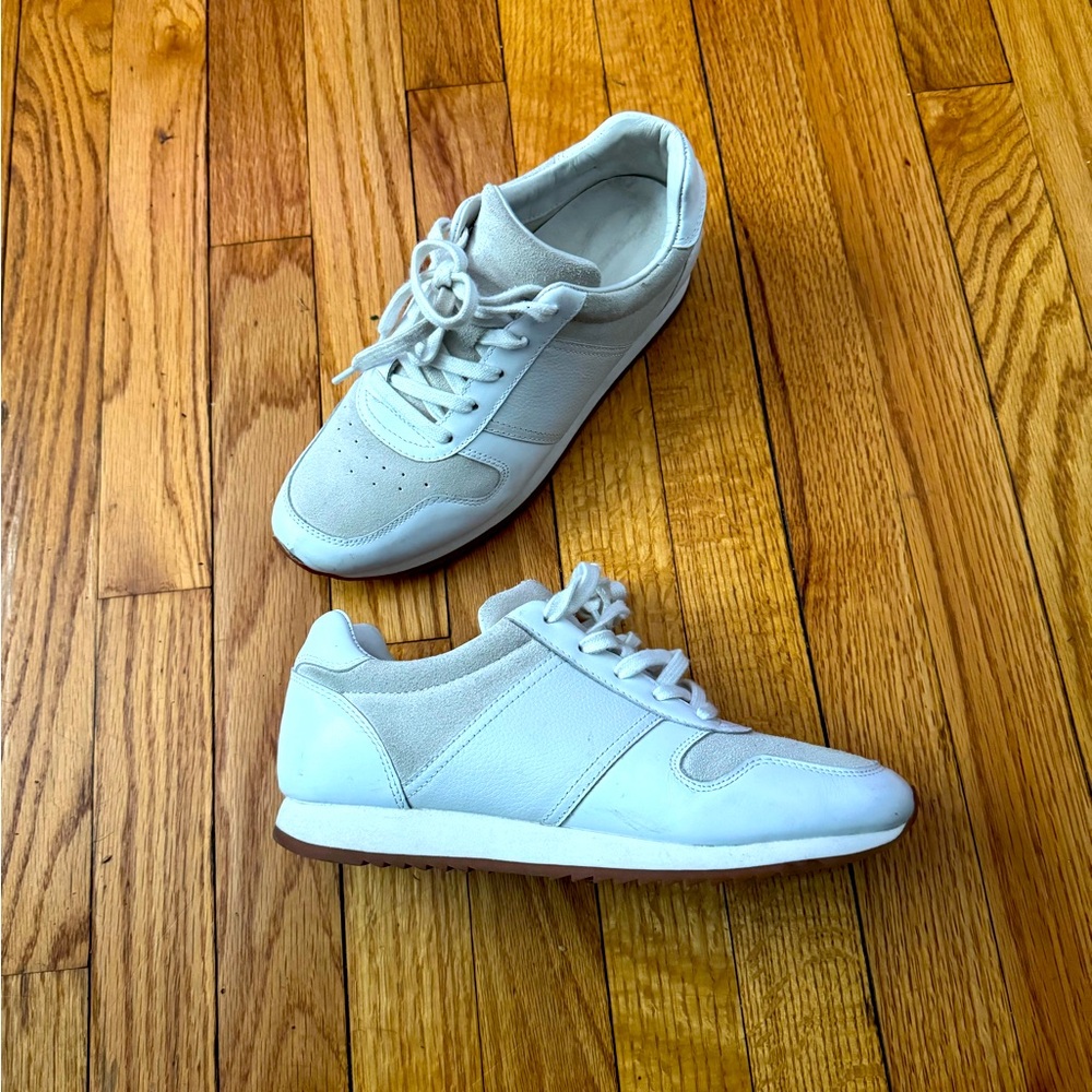 🔼Club Monaco Leather zoe runner sz US 8 eur 38,5  Casual Sneakers athletic white